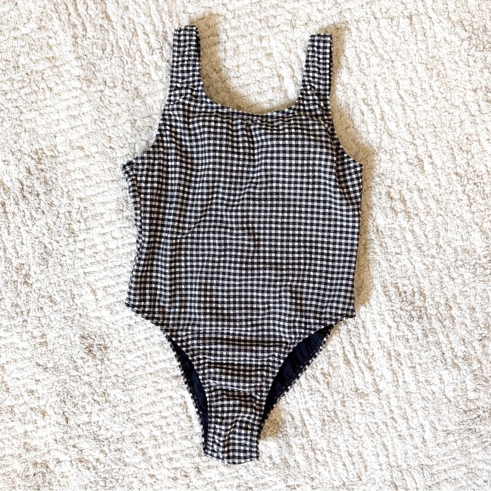 Black and White Gingham Swimsuit